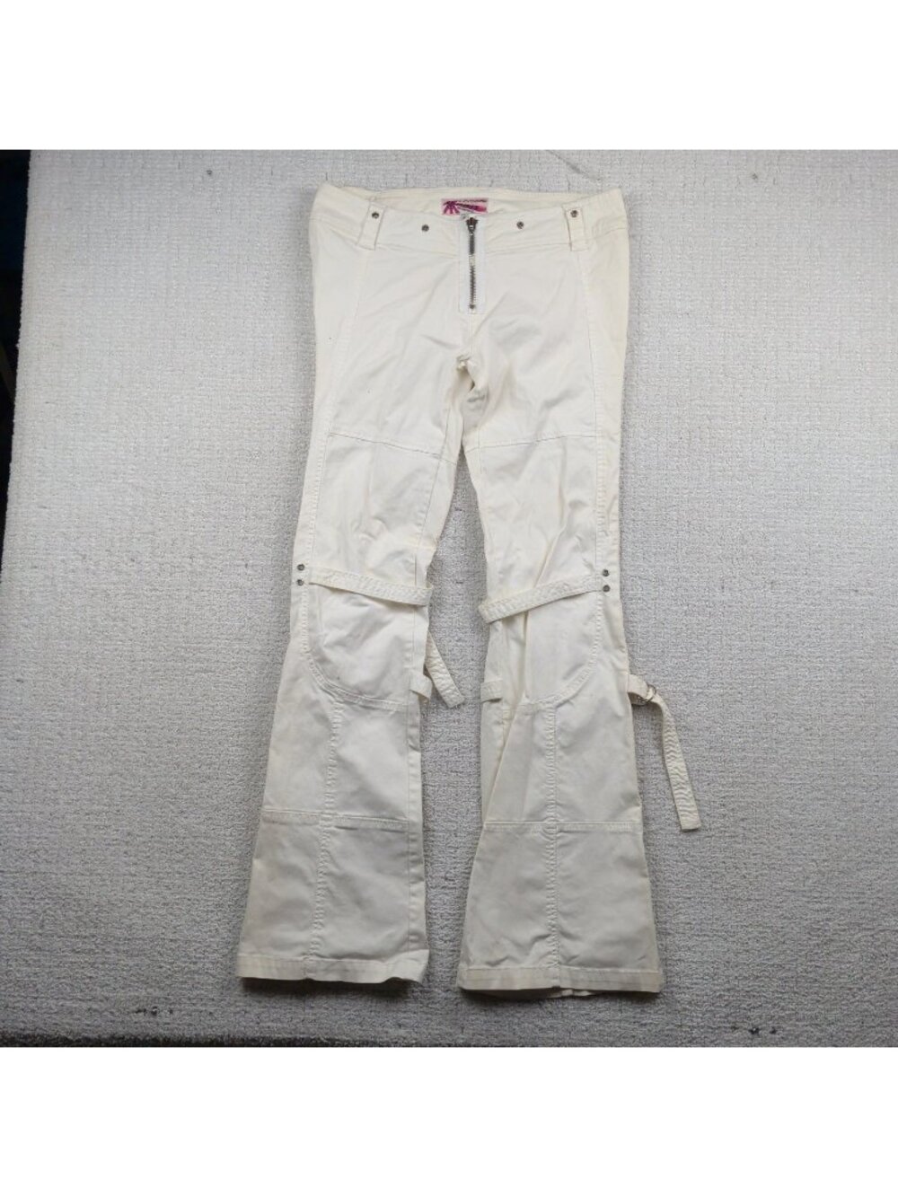 Y2K Logik Japanese Label Denim Jeans Sz 9 Bootcut Cyber Grunge Off-White Read